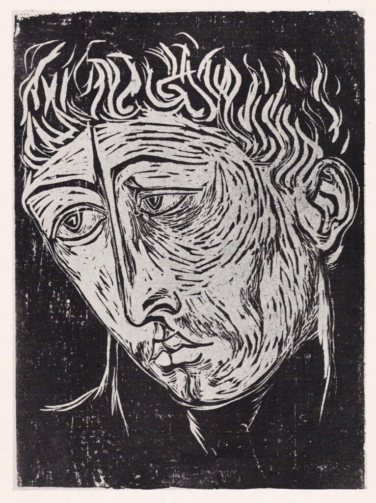 Stanley Mitruk, woodblock print - Paris, 1947, the Art Institute of Chicago's $75 prize winning woodblock print